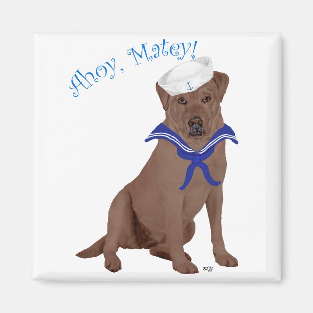 Schokolade Brawn Labrador Retriever Magnet (Vorne)