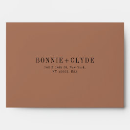 Schokolade Brown A7 Wedding RSVP Umschlag mit Addr