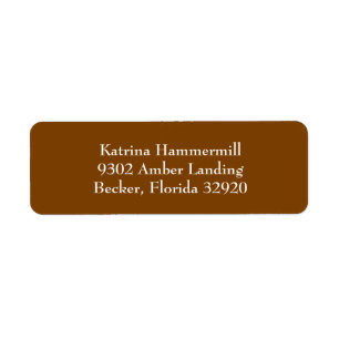 Schokolade Brown Einfache Schlichte Rücksendeadres
