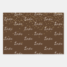 Schokolade Brown Gold Glam Confetti Geschenkpapier Set