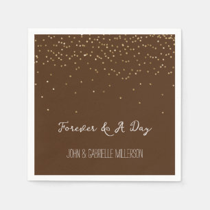 Schokolade Brown Gold Glam Confetti Serviette