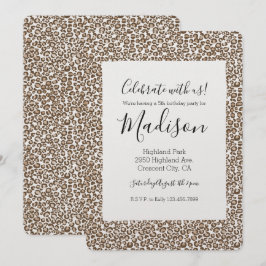 Schokolade Brown Leopard Print Birthday Einladung