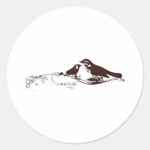 Schokolade Brown Lovebirds-Wedding Save the Date Runder Aufkleber