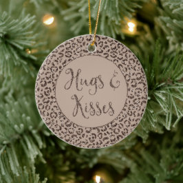 Schokolade Brown Mocha Cream Leopard Glitzer Kisse Keramik Ornament