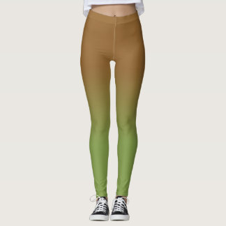 Schokolade Brown Olive Green Ombre Leggings
