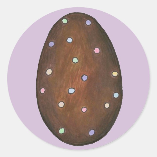 Schokolade Buttercreme Polka Dot Easter Ei Candy Runder Aufkleber (Vorderseite)
