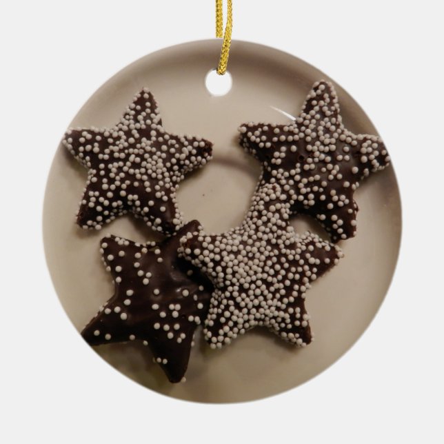 Schokolade Candy STars Keramikornament (Vorne)