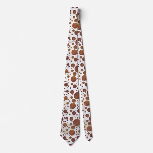 Schokolade Carmel Swirl Polka Dot Krawatte (Vorderseite)