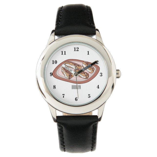 Schokolade Cartoon Illustration Armbanduhr (Vorderseite)