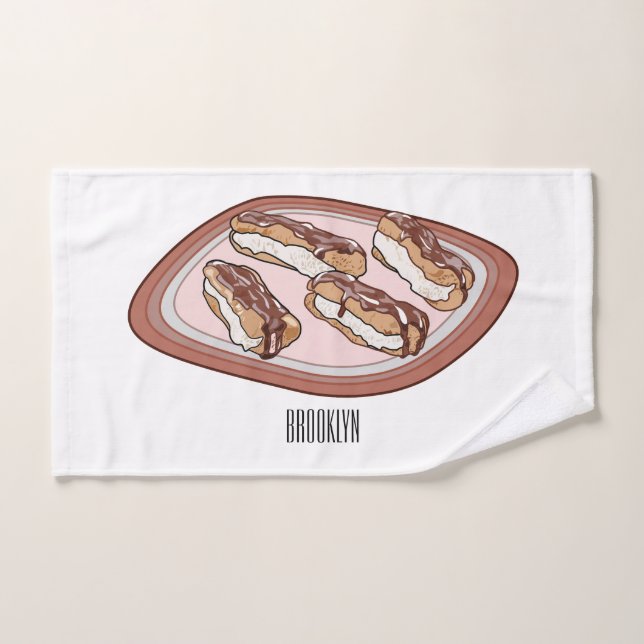 Schokolade Cartoon Illustration Badhandtuch Set (Handtuch)