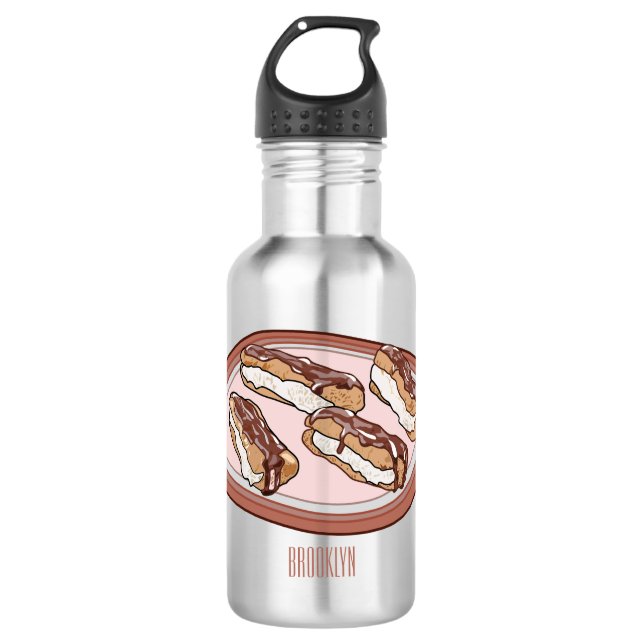 Schokolade Cartoon Illustration Edelstahlflasche (Vorderseite)