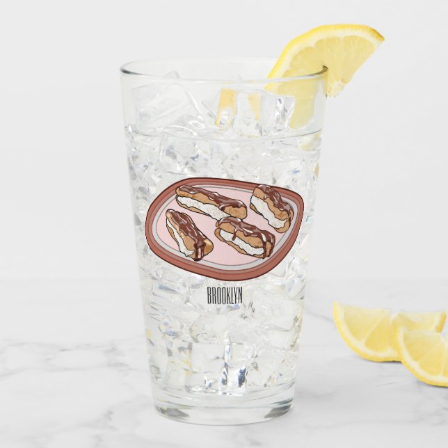 Schokolade Cartoon Illustration Glas (Rückseite Ice)