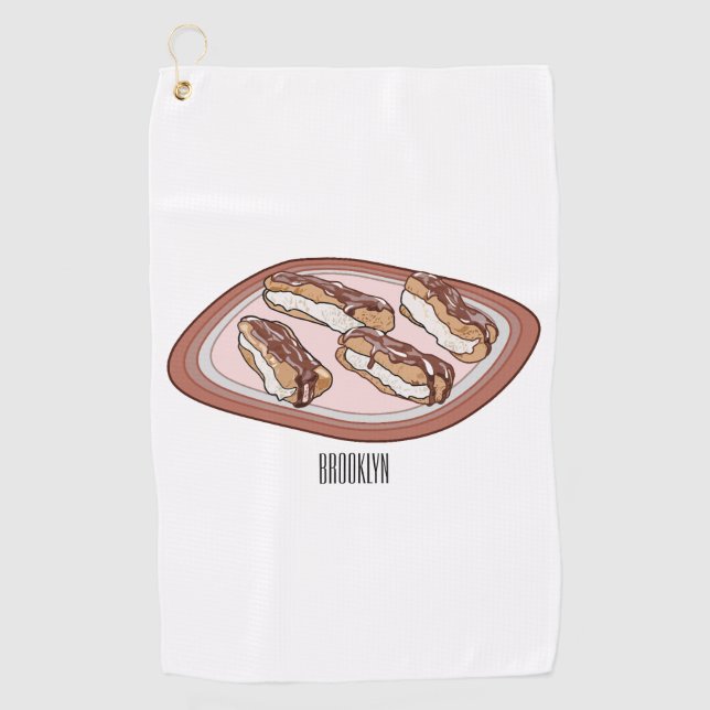 Schokolade Cartoon Illustration Golfhandtuch (Vorderseite)