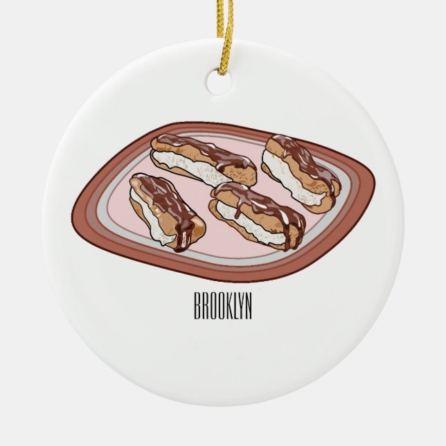 Schokolade Cartoon Illustration Keramik Ornament (Vorne)