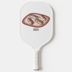 Schokolade Cartoon Illustration Pickleball Schläger