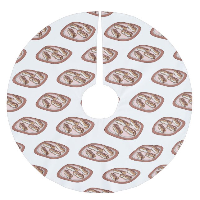 Schokolade Cartoon Illustration Polyester Weihnachtsbaumdecke (Vorderseite)