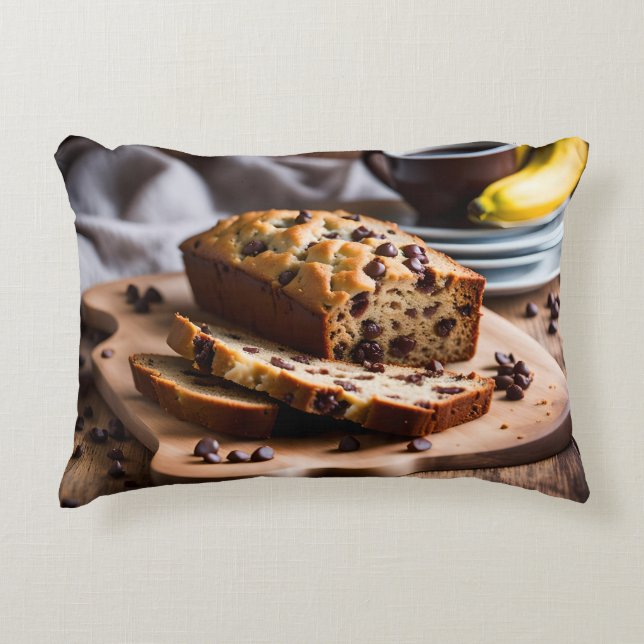 Schokolade Chip Banana Brot Dekokissen (Vorderseite)