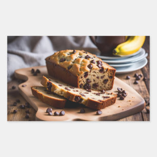 Schokolade Chip Banana Brot Rechteckiger Aufkleber