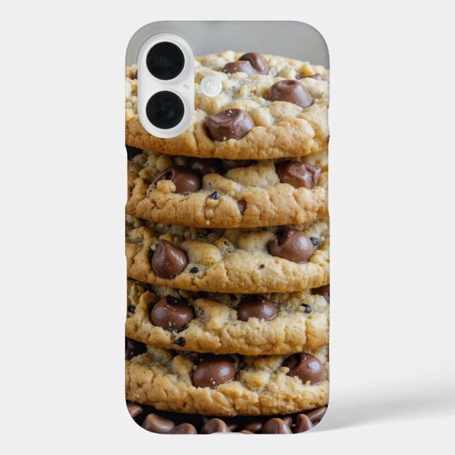 Schokolade Chip Cookies auf Schokoladenwürmern iPhone 16 Hülle (Rückseite)