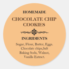 Schokolade Chip Cookies Etikett Aufkleber