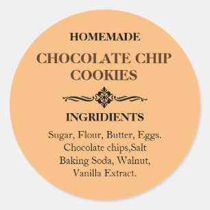 Schokolade Chip Cookies Etikett Aufkleber