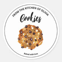 Schokolade Chip Cookies gebacken mit Liebe Aufkleb