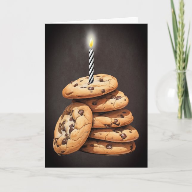 Schokolade Chip Cookies Geburtstagskuze Karte (Vorderseite)