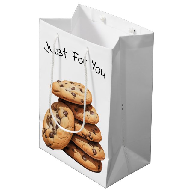 Schokolade Chip Cookies Mittlere Geschenktüte (Vorderseite Schrägansicht)