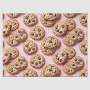 Schokolade Chip Cookies Muster auf rosa Decoupage Seidenpapier