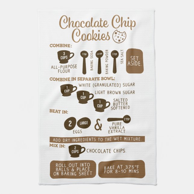 Schokolade Chip Cookies Rezept Tee Küchentuch (Vertikal)
