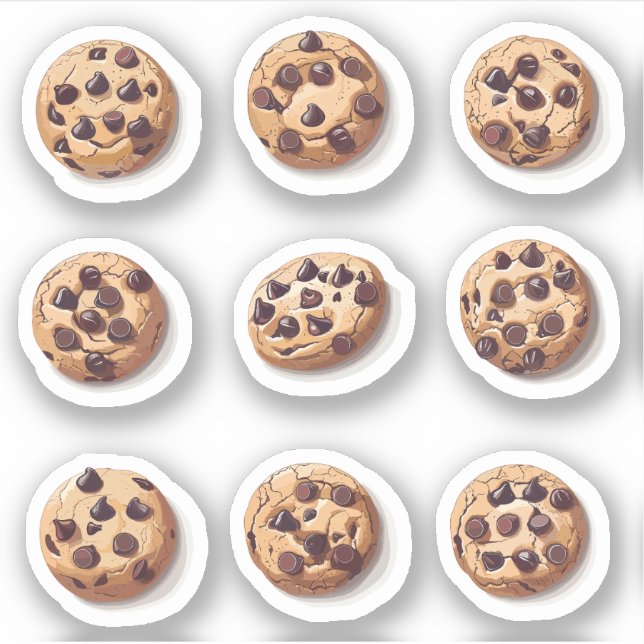 Schokolade Chip Cookies Set Aufkleber (Vorderseite)
