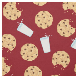 Schokolade Chip Cookies und Milch Niedliche Kinder Stoff