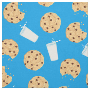 Schokolade Chip Cookies und Milch Niedliche Kinder Stoff