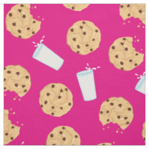 Schokolade Chip Cookies und Milchkinder Niedlich P Stoff