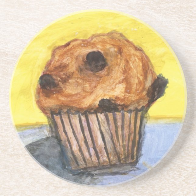 Schokolade Chip Muffin Sandstone Untersetzer (Vorne)