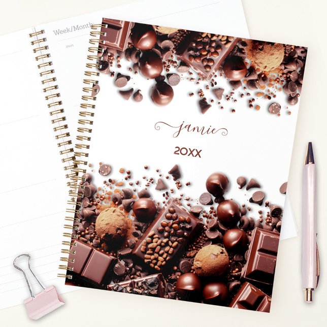 Schokolade Chokoalkoholische Kakao-Süßigkeiten Mod Planer (Chocolate Chocoholic Cocoa Sweets Modern Name Planner)