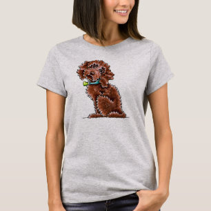 Schokolade Cockapoo Herz-Kragen T-Shirt
