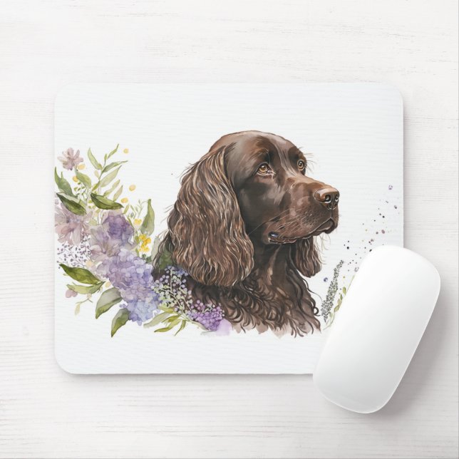 Schokolade Cocker Spanisch in Lilacs Mousepad (Mit Mouse)