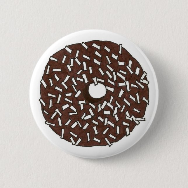 Schokolade Coconut Donut Doughnut Frühstück Küche Button (Vorderseite)