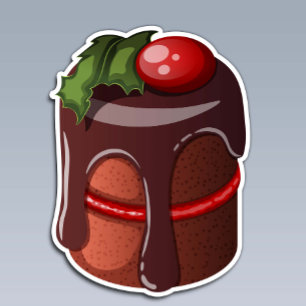 Schokolade Cranberry Mini Cake Aufkleber