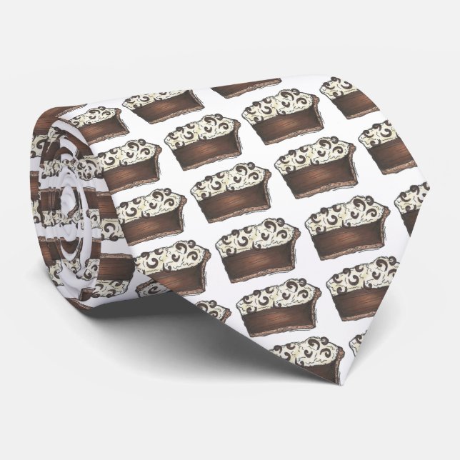 Schokolade Creme Pie Slice Dessert Feinschmecker K Krawatte (Gerollt)