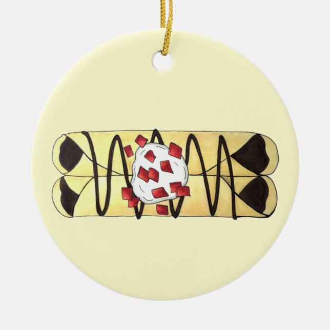 Schokolade Crêpe Pancake Frankreich Französische L Keramik Ornament (Vorne)