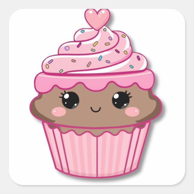 Schokolade Cupcake Sticker (Vorderseite)