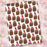 Schokolade Cupcakes Muster glücklich Geburtstag Postkarte<br><div class="desc">Niedliches Schokoladenkuchenmuster in Aquarellfarbe! Passen Sie diese Karte an! Karo meinen Shop für mehr!</div>