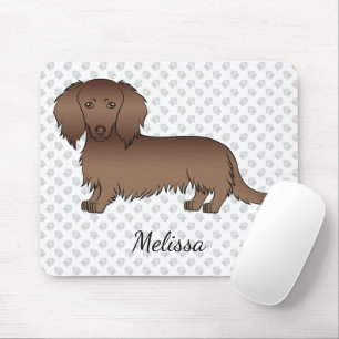 Schokolade Dackel Cartoon Dog & Name Mousepad