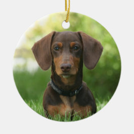 Schokolade Dackel Dackel Hund Keramik Ornament