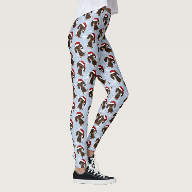 Schokolade Dackel Niedlich Weihnachtsfeiertag Leggings (Rechts)