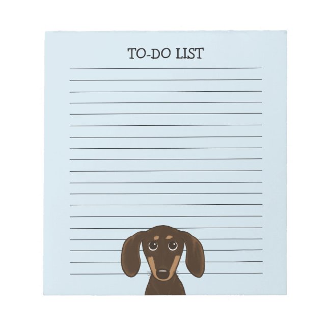 Schokolade Dackel Niedliche Dackel Hund Lover's Li Notizblock (Vorderseite)