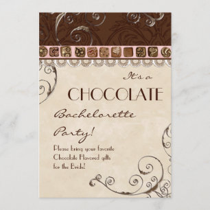 Schokolade Damask Schwirl Batchelorette Party Einl Einladung