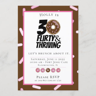Schokolade Donut 30. Geburtstag Brunch Einladung